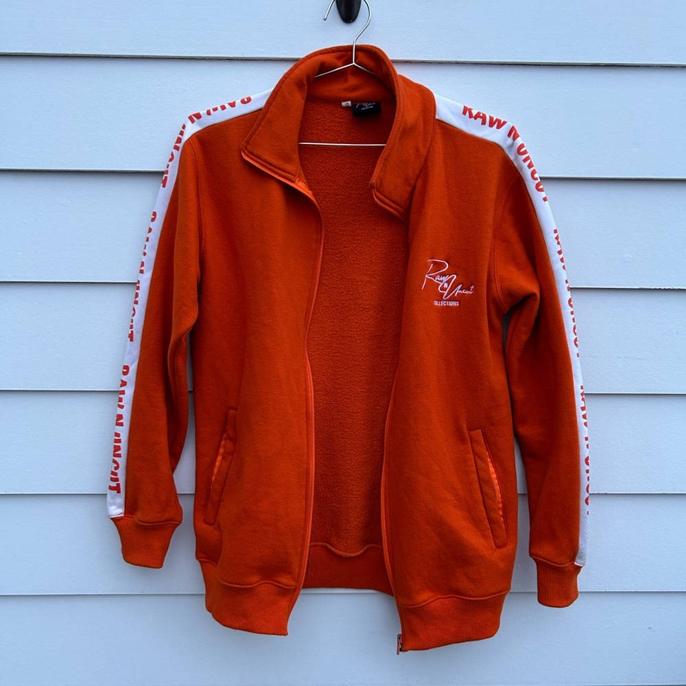 Orange Zip-Up Jacket with Logo